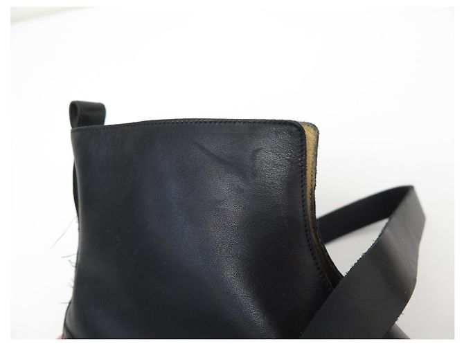 Hermès SCARPE HERMES FINLAND ANFIBI 42 IN PELLE NERA CON DOPPIE CINGHIE Nero - vista 12