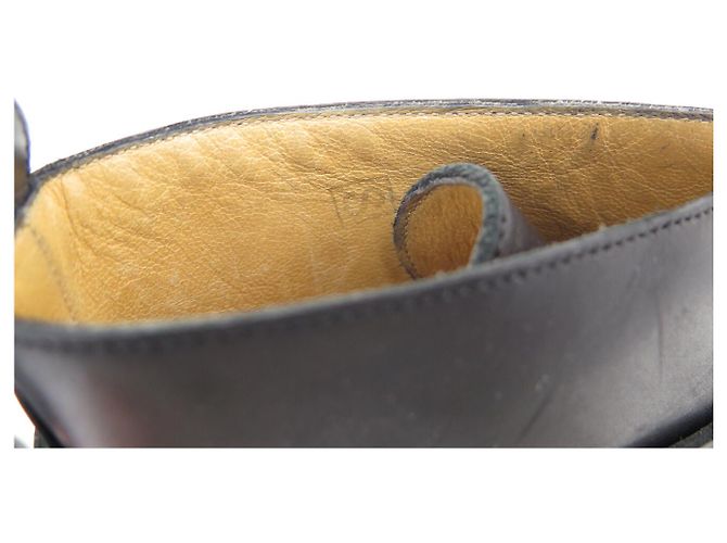 Hermès SCARPE HERMES FINLAND ANFIBI 42 IN PELLE NERA CON DOPPIE CINGHIE Nero - vista 9