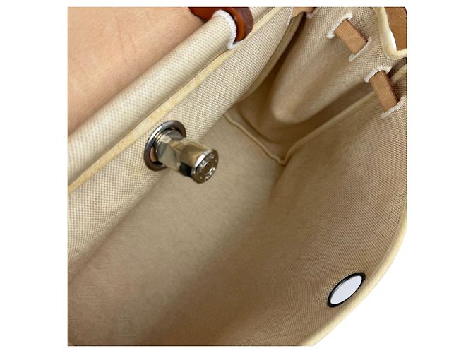 Bolsa de ombro Hermès Toile Vache Herbag 39 MM Natural Marrom - vista 4