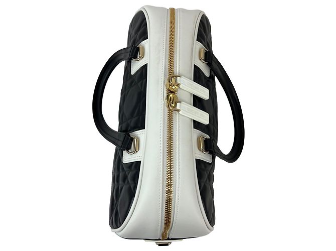 Borsa da bowling con zip Medium Dior Vibe in pelle di agnello Cannage Christian Dior Nero - vista 6