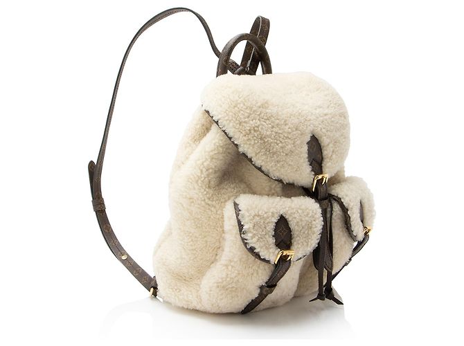 Zaino da sci in tela Monogram shearling Louis Vuitton Marrone Beige - vista 2