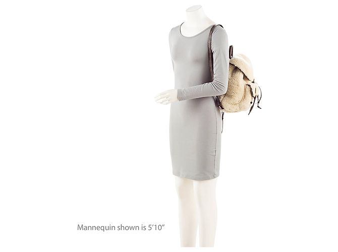 Zaino da sci in tela Monogram shearling Louis Vuitton Marrone Beige - vista 5