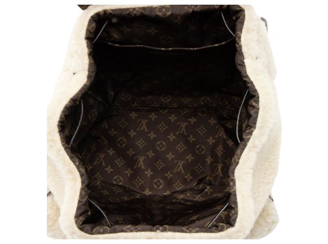 Zaino da sci in tela Monogram shearling Louis Vuitton Marrone Beige - vista 6
