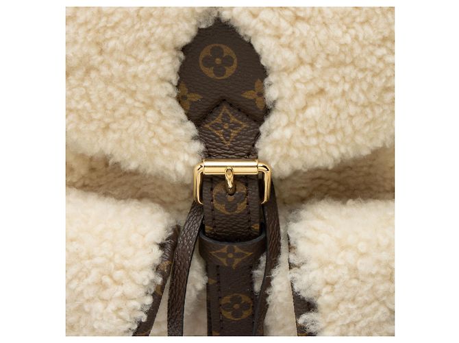 Zaino da sci in tela Monogram shearling Louis Vuitton Marrone Beige - vista 8