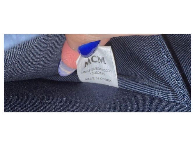 MCM Stark Ceramic Blue Gradation Palm Canvas Backpack - view 3