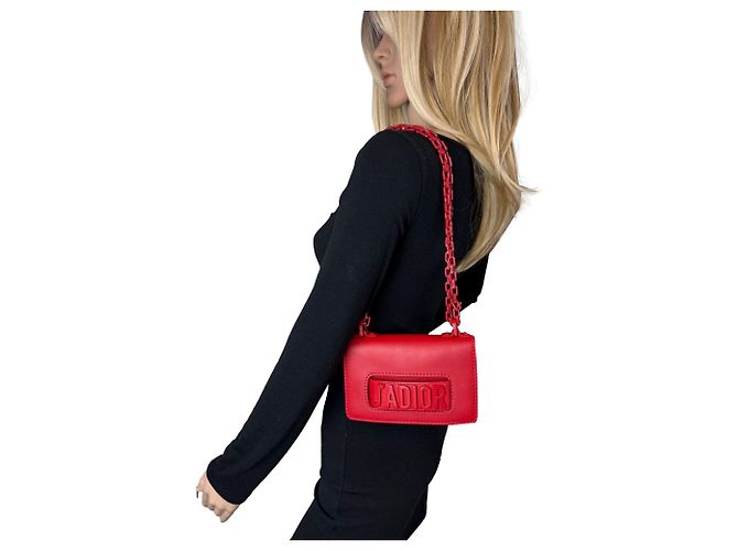 Mini borsa a tracolla J'Adior rossa in pelle di vitello ultra opaca Christian Dior - vista 8