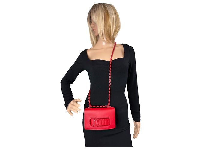 Mini borsa a tracolla J'Adior rossa in pelle di vitello ultra opaca Christian Dior - vista 9