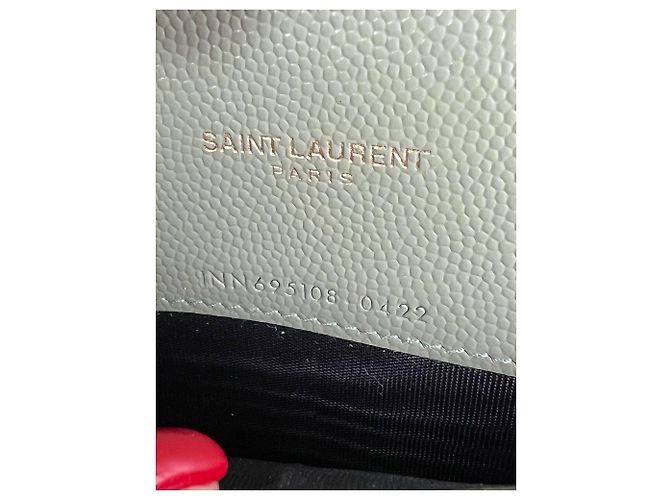 Borsa a tracolla in pelle verde con catena Envelope Saint Laurent - vista 7