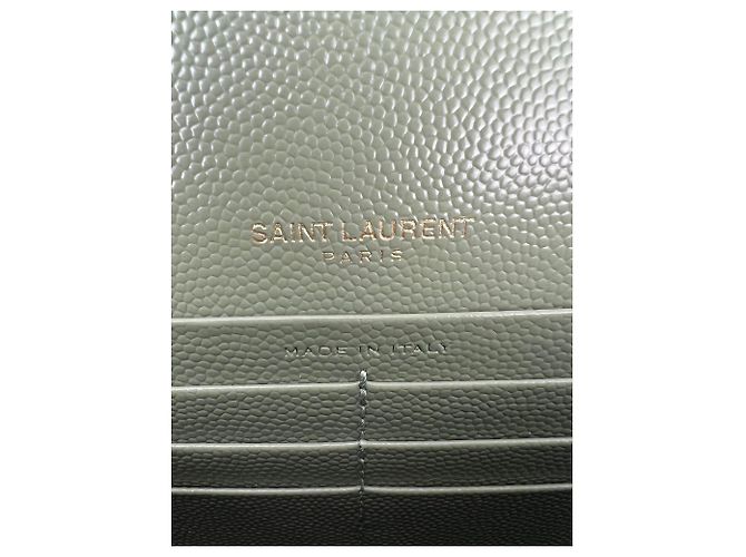 Borsa a tracolla in pelle verde con catena Envelope Saint Laurent - vista 8