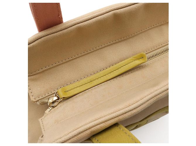 Timeless Borsa tote in tela Chanel Coco Mark Rosa Beige Verde - vista 4