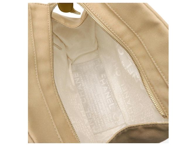 Timeless Borsa tote in tela Chanel Coco Mark Rosa Beige Verde - vista 6