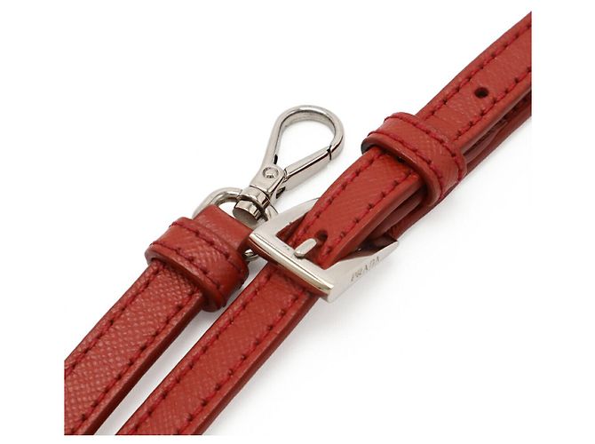 Bolsa de ombro 2 em 1 em nylon e couro com logo triangular da Prada Vermelho - vista 6