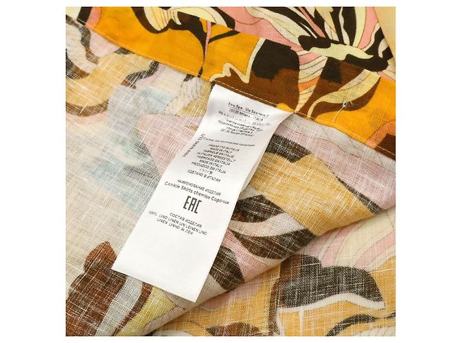 Camisa de lino Etro Multicolor Naranja Amarillo - vista 6