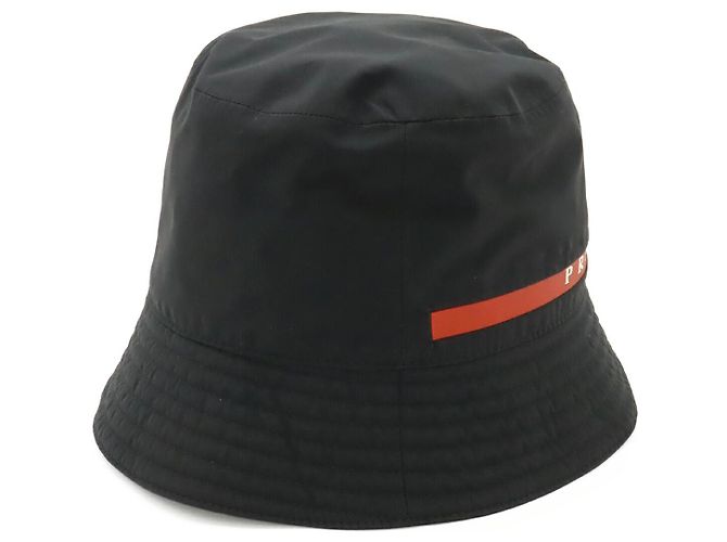 Bucket Hat aus Polyester von Prada Sport Schwarz Rot - Ansicht 3