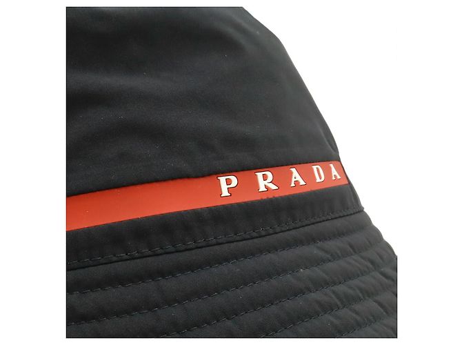 Bucket Hat aus Polyester von Prada Sport Schwarz Rot - Ansicht 4
