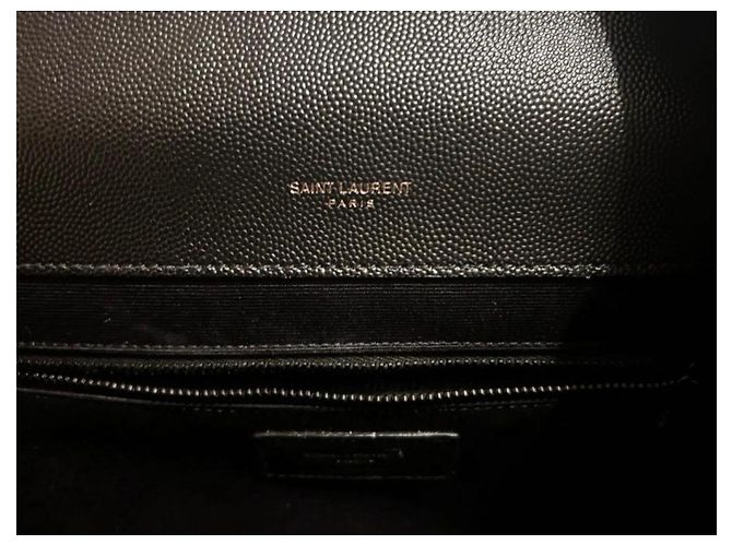 Saint Laurent Borsa Envelope Large in pelle caviar nera Nero - vista 12