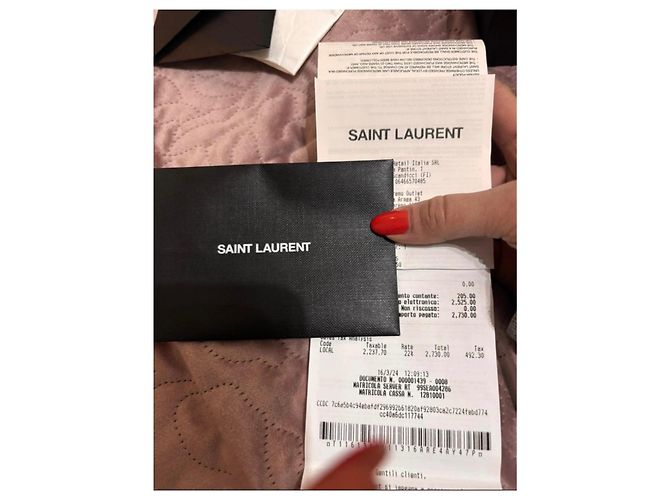 Saint Laurent Borsa Envelope Large in pelle caviar nera Nero - vista 19