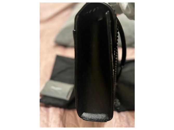 Saint Laurent Borsa Envelope Large in pelle caviar nera Nero - vista 7
