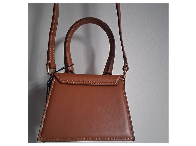 Mini borsa Jacquemus Le Chiquito in pelle marrone - vista 2