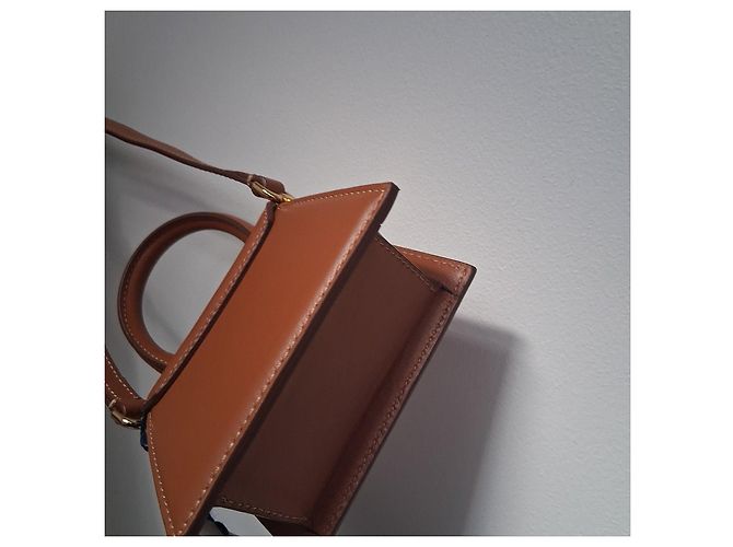 Mini borsa Jacquemus Le Chiquito in pelle marrone - vista 4