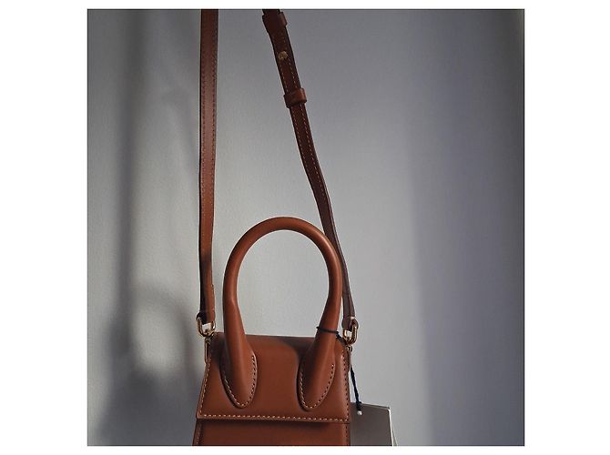 Mini borsa Jacquemus Le Chiquito in pelle marrone - vista 7