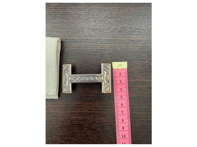 Constance Hermès Touareg Ledergürtel mit handgefertigter H-Schnalle aus AG925 Silber - Ansicht 10