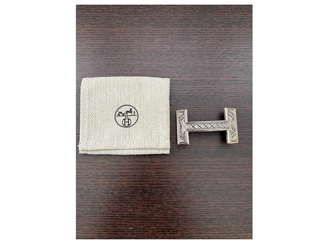 Constance Hermès Touareg Ledergürtel mit handgefertigter H-Schnalle aus AG925 Silber - Ansicht 8