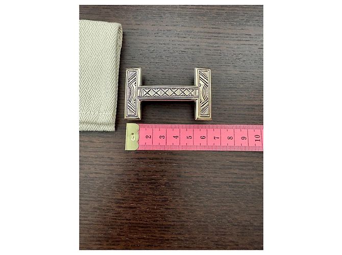 Constance Hermès Touareg Ledergürtel mit handgefertigter H-Schnalle aus AG925 Silber - Ansicht 9