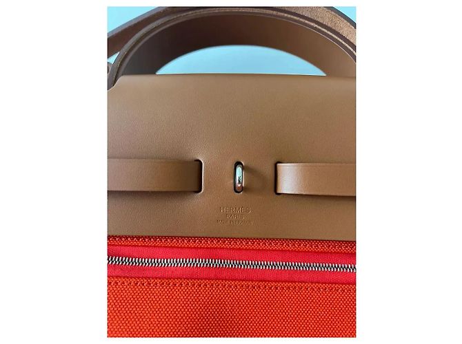 Borsa Hermès Herbag 39 Arancione in Pelle - Ansicht 3