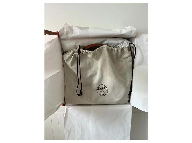 Borsa Hermès Herbag 39 Arancione in Pelle - Ansicht 7