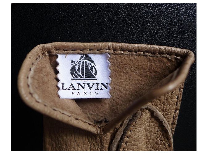 Lanvin Handschuhe aus echtem Peccary in Dunkelbeige Größe 6 ½ Taupe - Ansicht 4