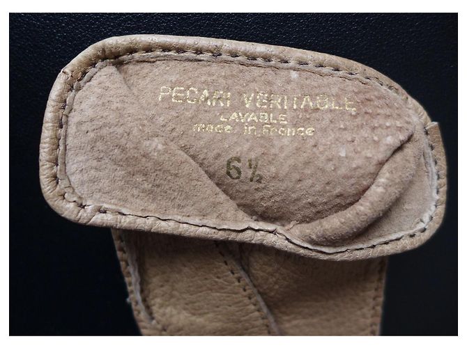 Lanvin Handschuhe aus echtem Peccary in Dunkelbeige Größe 6 ½ Taupe - Ansicht 5