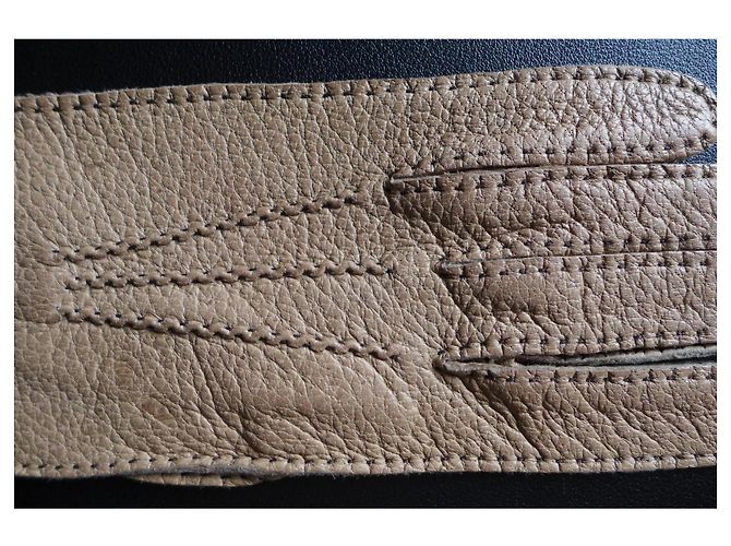 Lanvin Handschuhe aus echtem Peccary in Dunkelbeige Größe 6 ½ Taupe - Ansicht 9