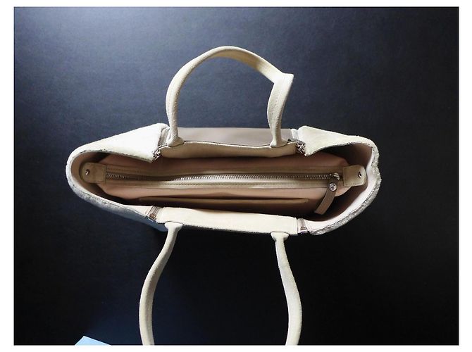 Autre Marque Borsa a spalla Sabatier 1947 in pelle e pelliccia Beige - vista 10
