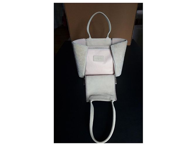 Autre Marque Borsa a spalla Sabatier 1947 in pelle e pelliccia Beige - vista 4