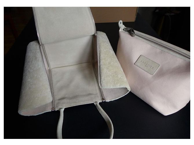 Autre Marque Borsa a spalla Sabatier 1947 in pelle e pelliccia Beige - vista 7