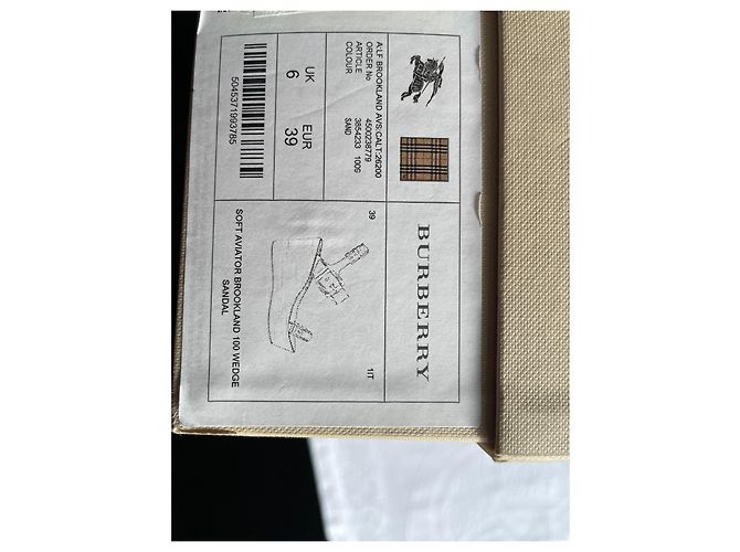 Burberry beigen Leder-Wedges Sandalen Größe 39 - Ansicht 10