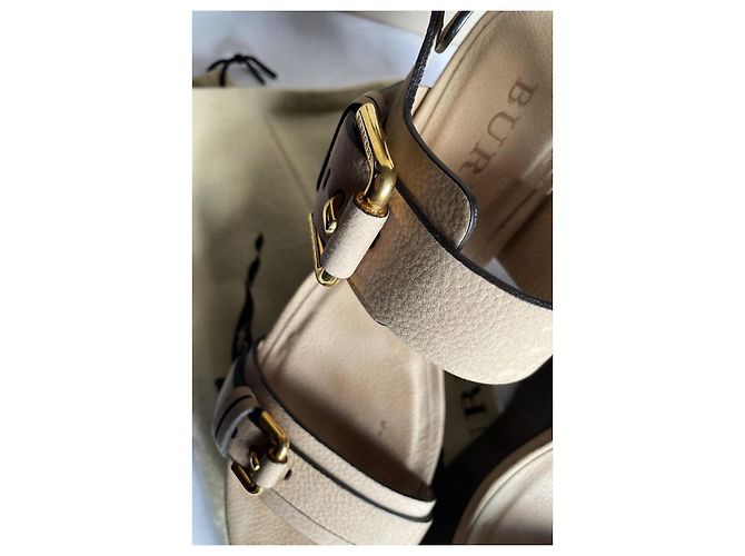 Burberry beigen Leder-Wedges Sandalen Größe 39 - Ansicht 7