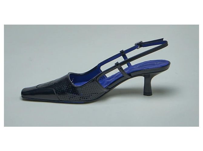 Burberry Black Leather Back Strap Pumps Size 39 - view 12