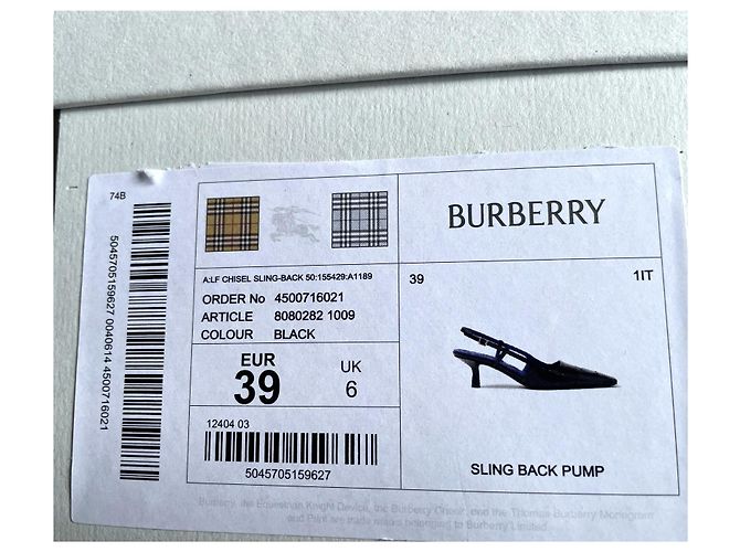 Burberry Black Leather Back Strap Pumps Size 39 - view 8