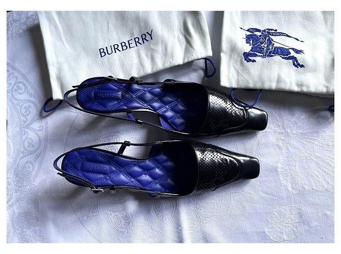Burberry Black Leather Back Strap Pumps Size 39 - view 9