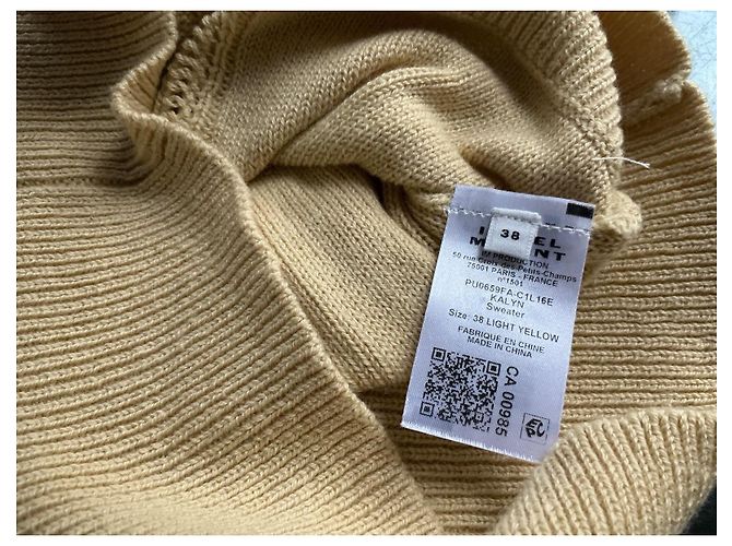 Isabel Marant Etoile Kalyn Strickpullover Baumwolle Gelb - Ansicht 9