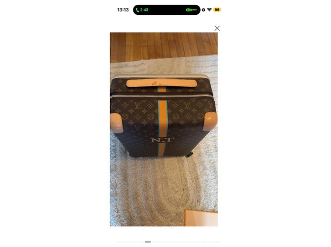 Valigia Louis Vuitton Horizon 55 Marrone Pelle - vista 5