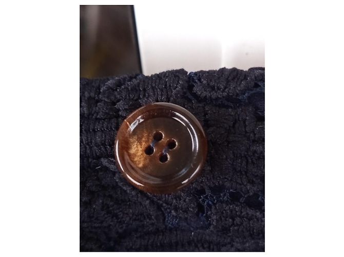 Chloé Spitzenkleid Schwarz und Navy Blau Größe 36 Marineblau - Ansicht 11