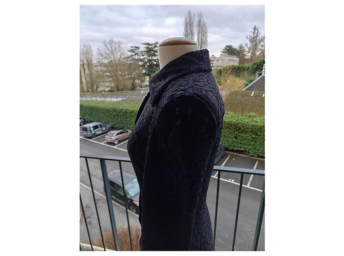 Chloé Spitzenkleid Schwarz und Navy Blau Größe 36 Marineblau - Ansicht 4