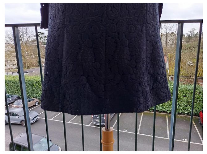 Chloé Spitzenkleid Schwarz und Navy Blau Größe 36 Marineblau - Ansicht 6