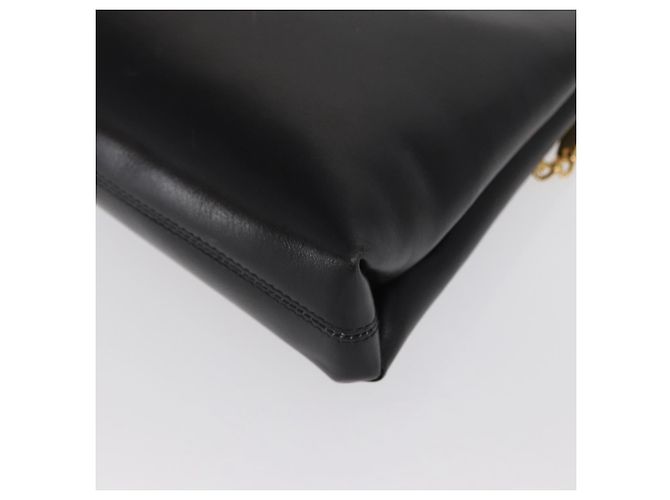 Salvatore Ferragamo Borsa a Spalla Gancini Chain in Pelle Nera Oro Auth 169084 Nero D'oro - vista 16