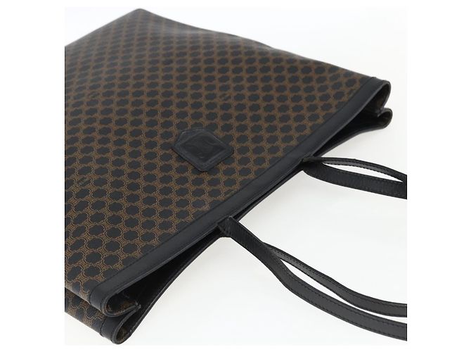 Céline Borsa a mano in tela Macadam CELINE in pelle PVC nera e oro Auth 170122 Nero D'oro - vista 6