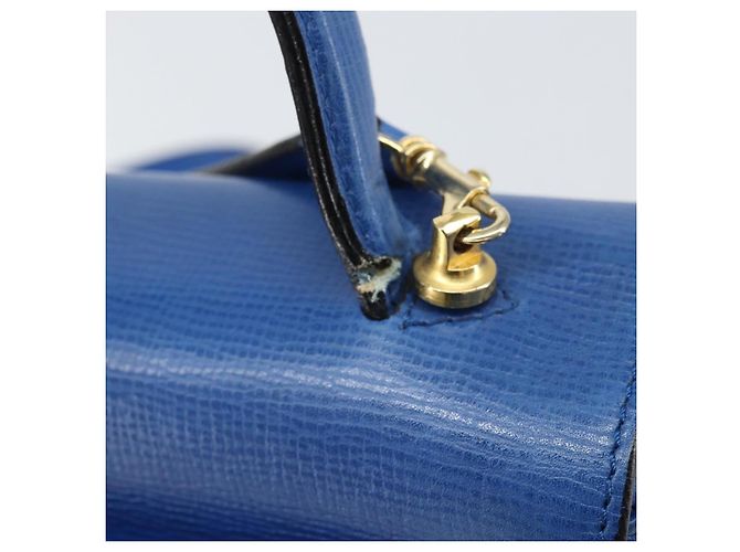 Borsa a mano CÉLINE Circle in pelle 2 in 1 blu oro Auth 163422 D'oro - vista 10