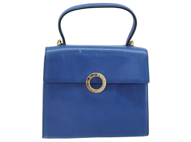 Borsa a mano CÉLINE Circle in pelle 2 in 1 blu oro Auth 163422 D'oro - vista 13
